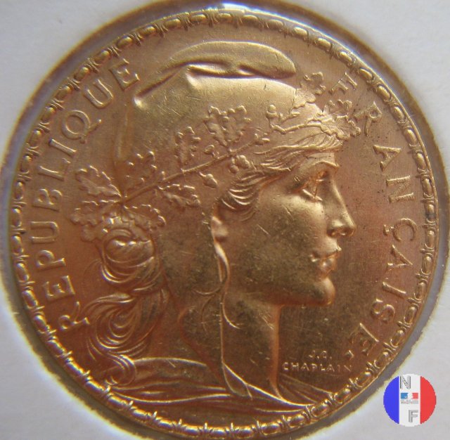 20 franchi gallo 1909 (Parigi)