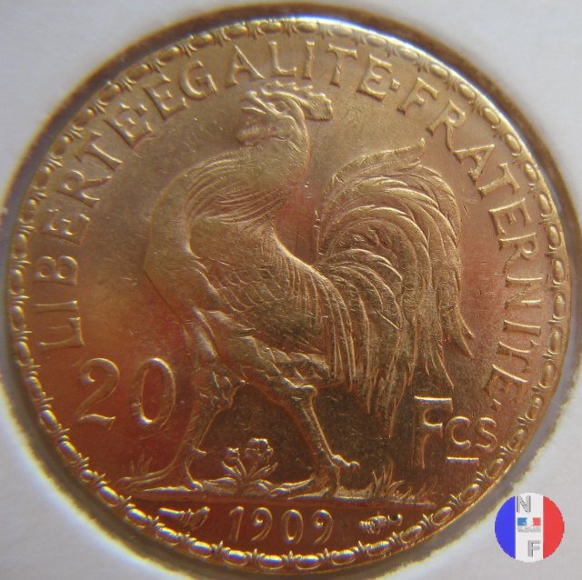 20 franchi gallo 1909 (Parigi)