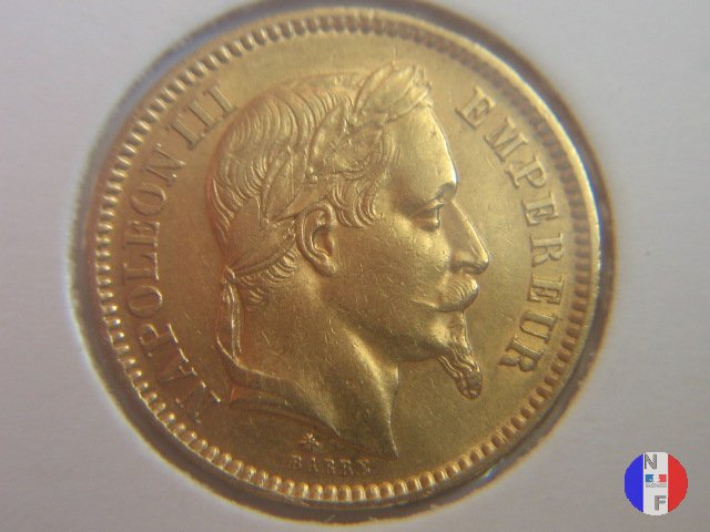 20 franchi - testa laureata 1861 (Parigi)