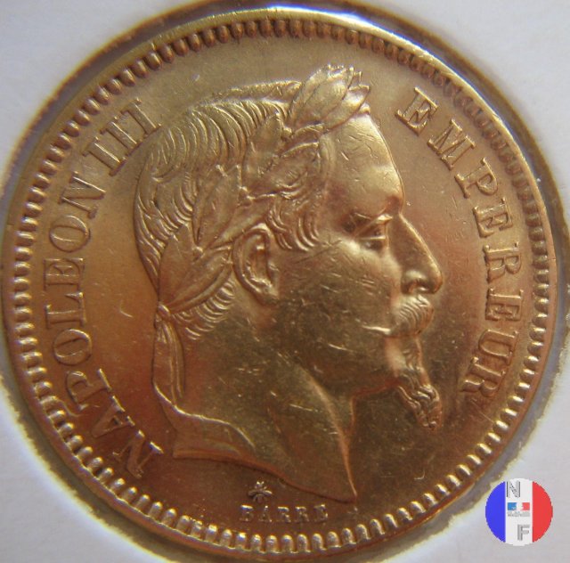 20 franchi - testa laureata 1862 (Parigi)