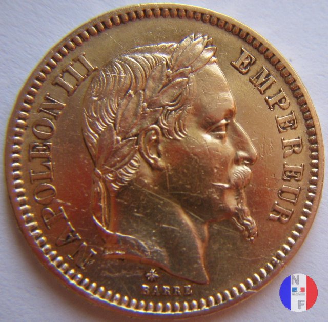 20 franchi - testa laureata 1866 (Parigi)