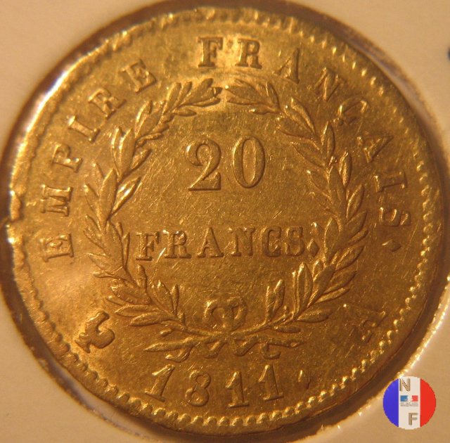 20 franchi - testa laureata, tipo Empire 1811 (Parigi)