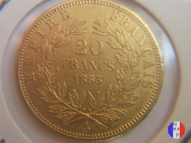 20 franchi - testa nuda 1853 (Parigi)