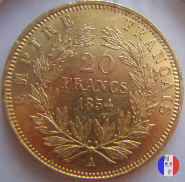 20 franchi - testa nuda 1854 (Parigi)