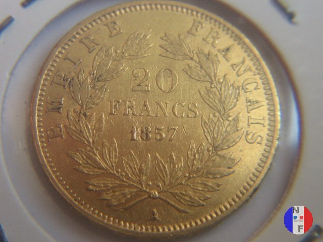 20 franchi - testa nuda 1857 (Parigi)