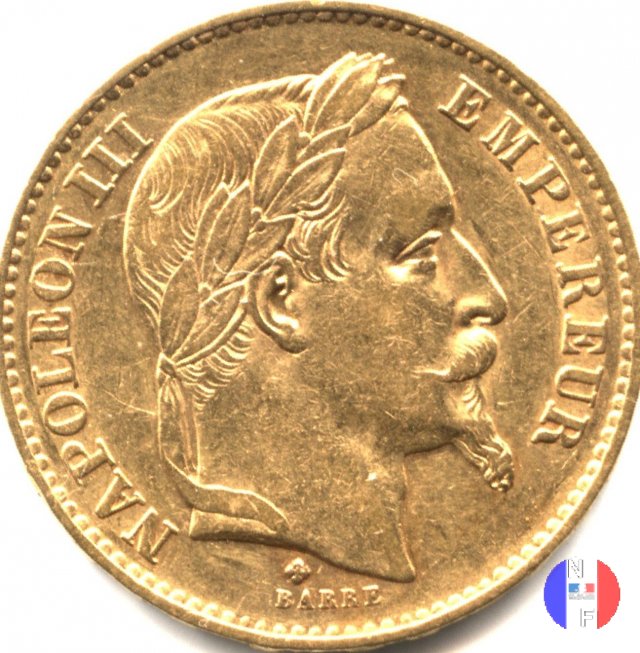 20 franchi - testa laureata 1869 (Strasburgo)