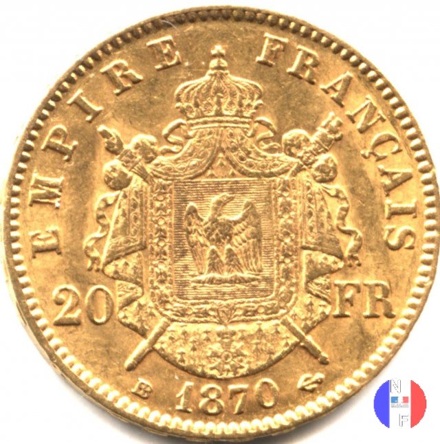 20 franchi - testa laureata 1870 (Strasburgo)