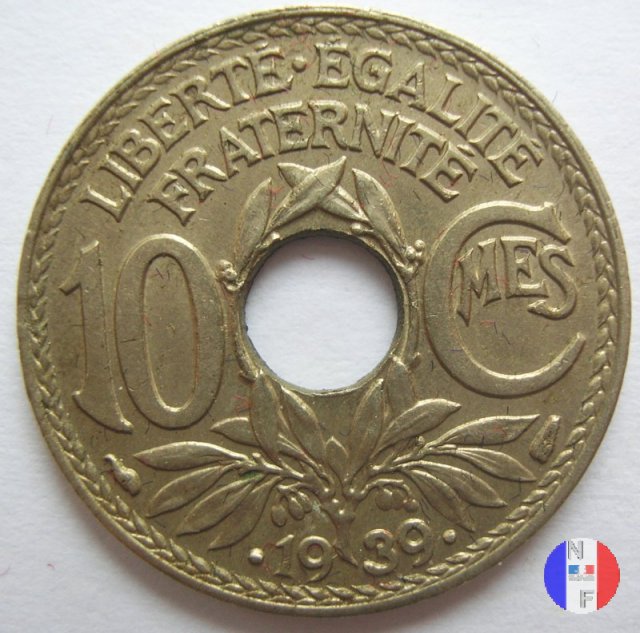 10 centesimi Lindauer - maillechort 1939 (Parigi)