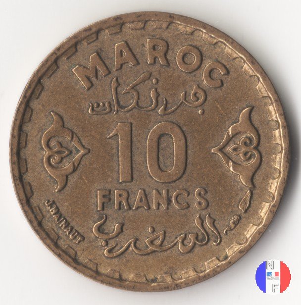 10 franchi - bronzo-alluminio 1952 (Parigi)