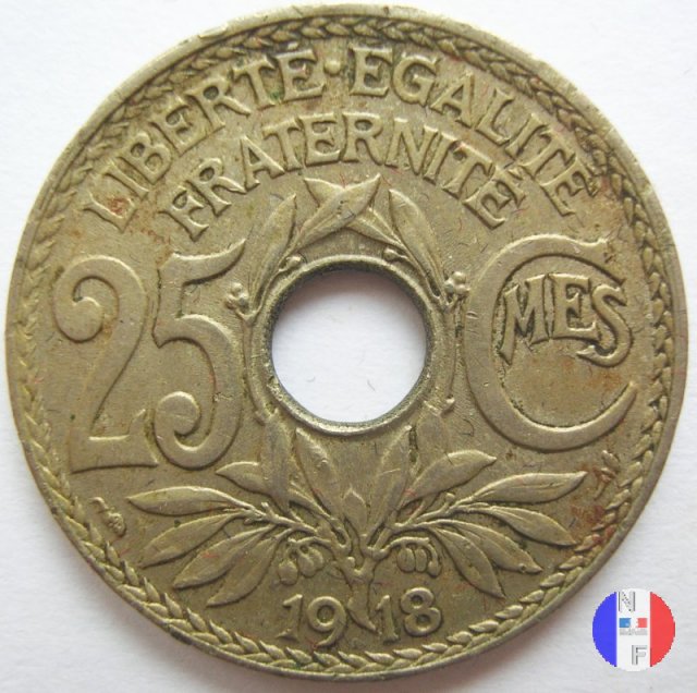 25 centesimi Lindauer - cupronickel 1918 (Parigi)