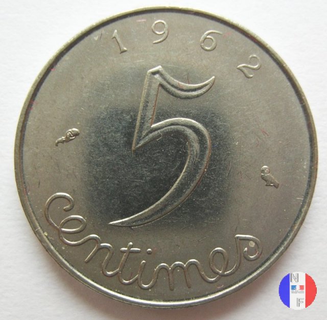 5 centesimi spiga 1962 (Parigi)