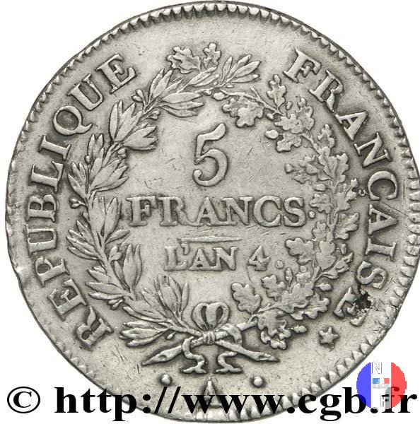 5 franchi 1795-1796 (Parigi)