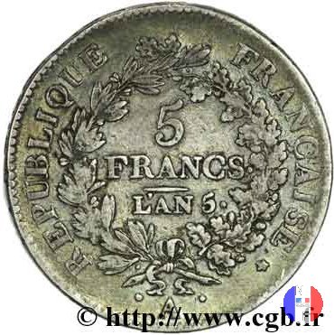 5 franchi 1796-1797 (Parigi)