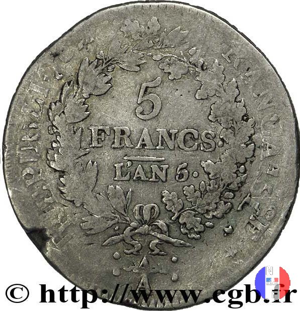 5 franchi 1796-1797 (Parigi)