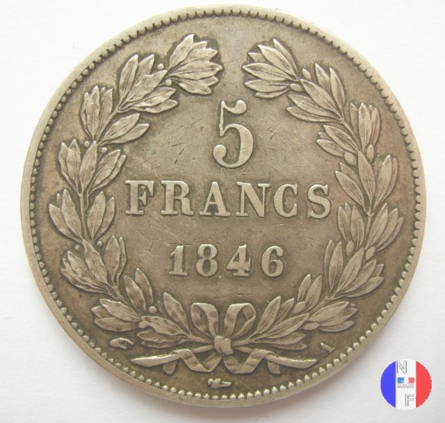 5 franchi - testa coronata 1846 (Parigi)