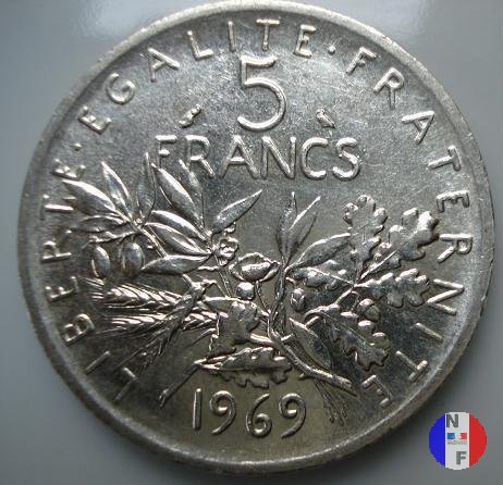 5 franchi seminatrice - argento 1969 (Parigi)