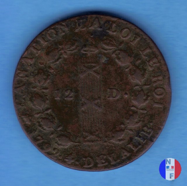 12 deniers - tipo françois 1792 (Lione)