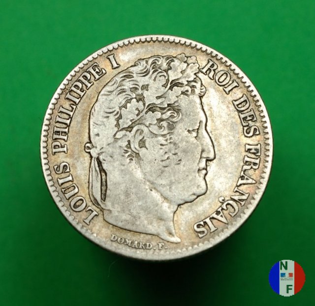 1 franco - testa coronata 1842 (Rouen)