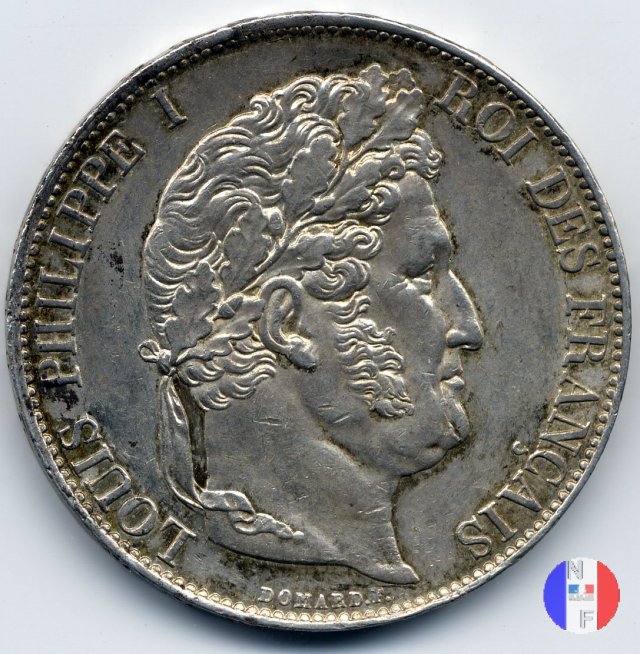 5 franchi - testa coronata 1846 (Lilla)