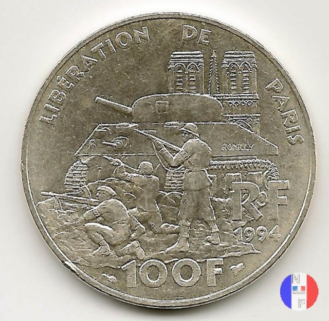 100 franchi 1994 - liberazione di Parigi 1994 (Pessac)