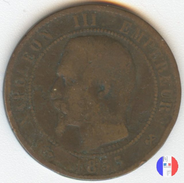 10 centesimi - testa nuda 1855 (Rouen)
