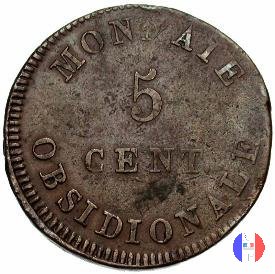5 centesimi - N in corona 1814 (Anversa)