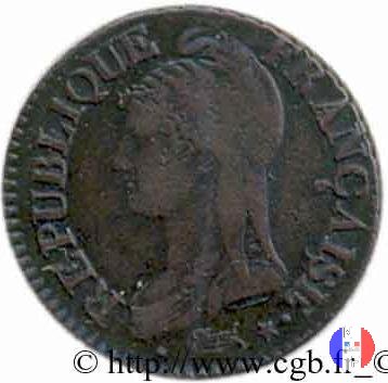 5 centesimi - ribattuti su monete da 1 decimo 1799-1800 (Metz)