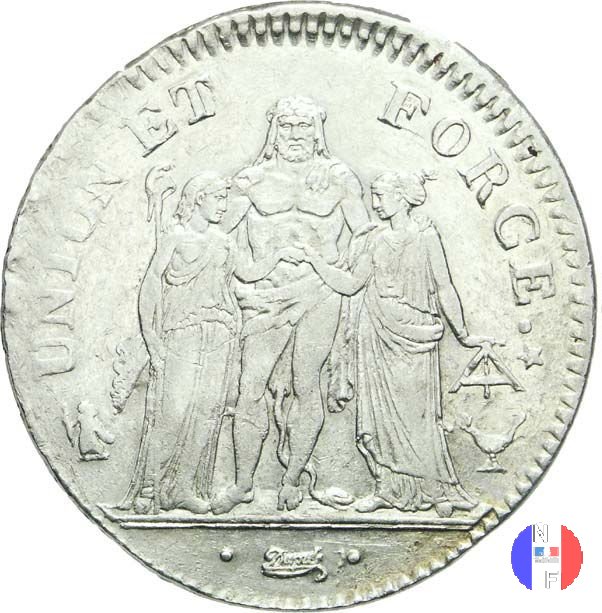 5 franchi 1796-1797 (Bordeaux)